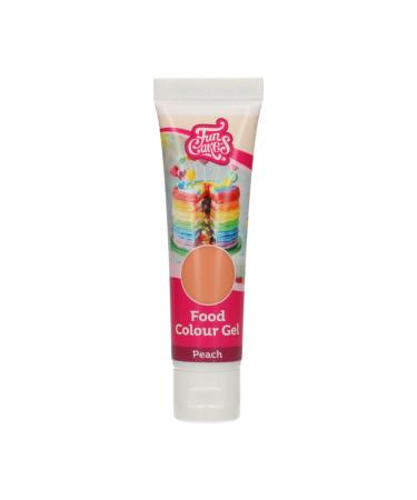 Funcakes Food Color Gel Peach: Highly concentrated food coloring for dough cream fondant marzipan dough.Simple dosage.Individual drops to create living colors.Halal.30 g Peach