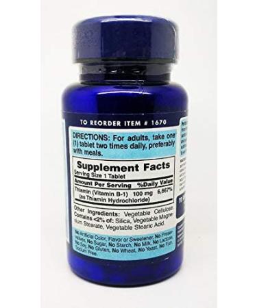 Puritan's Pride Vitamin B-1 100mg - 100 Tablets | High Potency Supplement - Buy Online on GoSupps.com