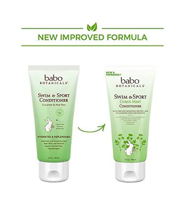 Babo Botanicals Swim & Sport Conditioner - Cucumber & Aloe Vera 6 fl oz | Gentle Hair Care - Buy Online on GoSupps.com