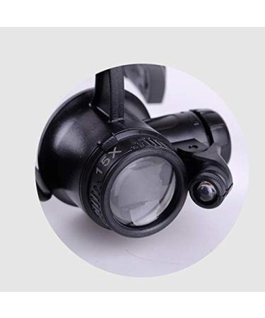 Head-Mounted Magnifier 10X 15X 20X 25X Double Eye Glasses Loupe Wearing Glasses with LED Light for Watch Repair Jeweler Good Times - Buy Online on GoSupps.com
