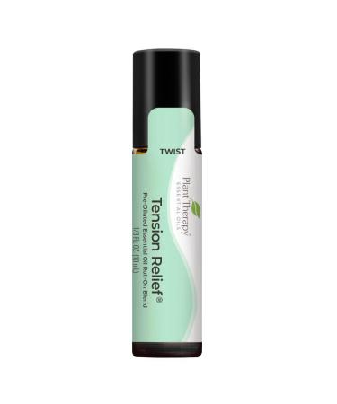 Plant Therapy Tension Relief Essential Oil Blend Pre-Diluted Roll-On 10 mL (1/3 oz) 100% Pure, Therapeutic Grade Essential Oils Diluted in Fractionated Coconut Oil