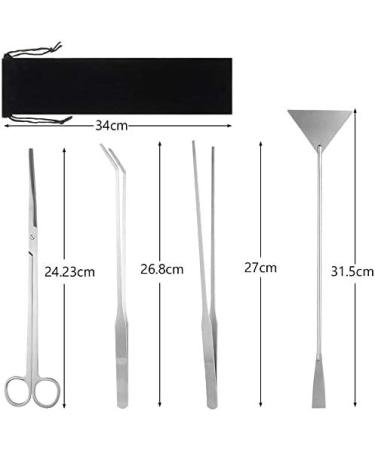miuse Aquarium Scissor Tweezers Spatula Tool - 4 in 1 Stainless Steel Aquatic Plants Aquascaping Tools Set for Fish Starter Kits & Aquariums Tank - Buy Online on GoSupps.com