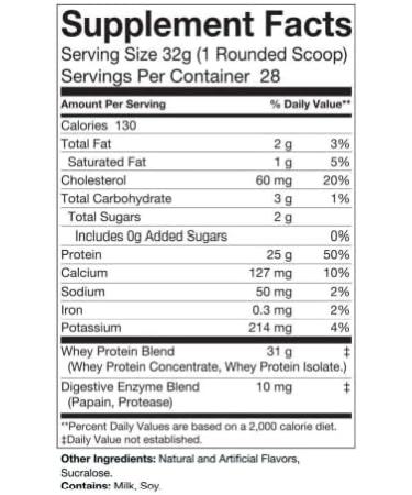 Whey Protein Powder - Non-GMO Muscle Recovery Isolate Smooth Vanilla Flavor 2 lbs BCAAs Tested & Certified - Buy Online on GoSupps.com