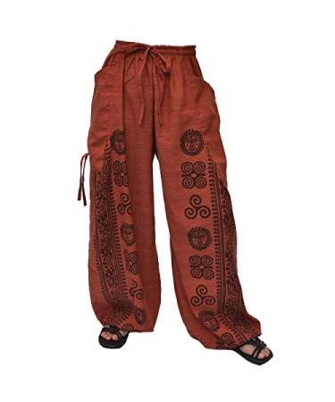 Siamrose Casual Yoga Harem Pants Men Women Lounge Pants 2 Pockets Adjustable Length Red
