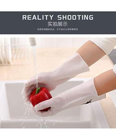 Gloves Transparent White Household Washing Dishes and Clothes Waterproof Plastic Household Cleaning Non Slip Durable high Temperature Resistant Thin Gloves Bicolorgreen - Buy Online on GoSupps.com