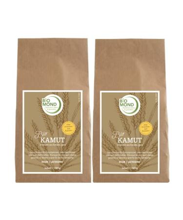 ORGANIC Kamut ancient wheat grains whole from BIOMOND / 2 x 1 000 g value pack / Khorasan wheat from Canada