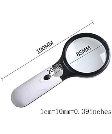 Magnifying Glass - High Magnification Hand-Held Enlarged Mirror with Led Lights Hd Elderly Reading Home Magnifier Microscope Optical Lenses Protect Vision Without Hurting Eyes 190X85X20Mm Lofty - Buy Online on GoSupps.com