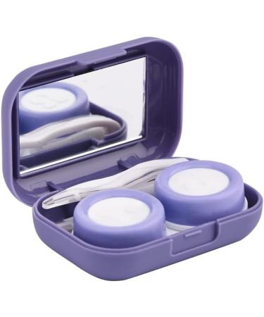 FAWCOTU 3-Pack Contact Lens Case with Mirror & Tweezers | Leak-Proof Travel Set in Blue Purple & Brown | Perfect for Home & Travel - Buy Online on GoSupps.com