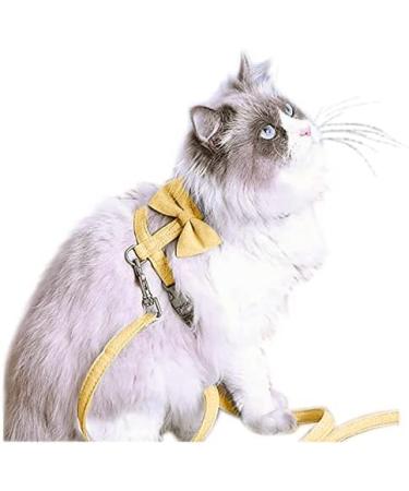 Escape Proof Cat Vest Harness with Leash - Breathable and Adjustable Mesh Cat Harness for Walking - Safety Buckle and Diagonal Pull Design - Suitable for Cats, Kittens, Puppies, Rabbits, and Ferrets - Sizes S-L - Yellow - Buy Online on GoSupps.com