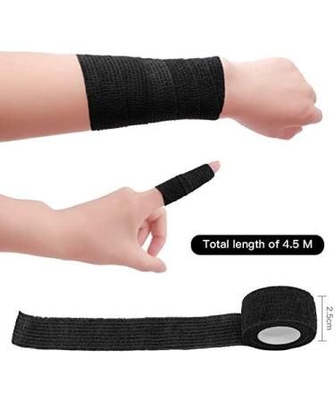 BISIBITA2 Self Adhesive Bandage Rolls Grip Cover Sensi Wrap Tape for Sports Wrist Ankle Pets 5-Yards 24pcs (1 inch Black) 1 Inch (Pack of 24) Black - Buy Online on GoSupps.com