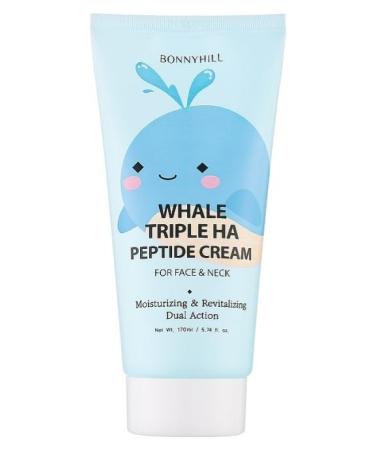 BONNYHILL - Whale Triple HA Peptide Cream | For Face & Neck | Korean Skincare | 170ml Imperfect Box