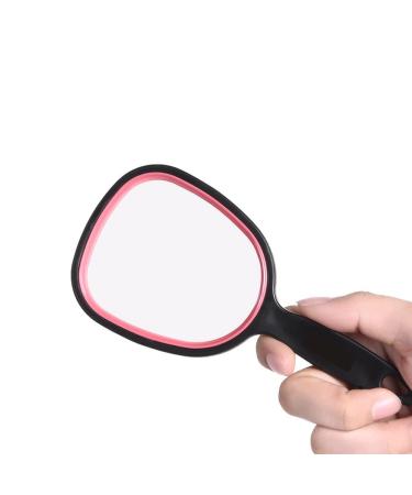 Handheld Mirror Small with Handle Black - Mpowtech Travel Hand Mirrors Kids Makeup Mirror - Portable Personal Cosmetic Mirror Easy to use & Lightweight 6.1 L x 2.95 W