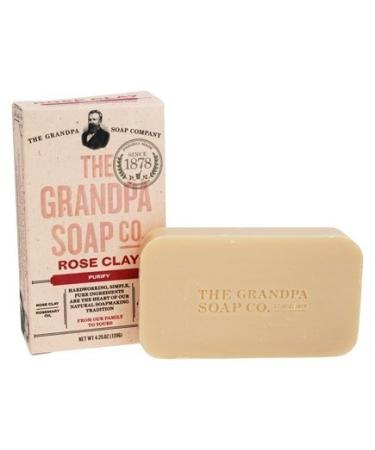 Grandpas Soap Co Face & Body Bar Soap Rose Clay, 4.25 Oz