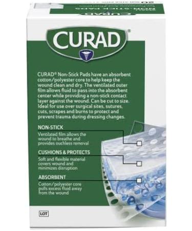 Curad Non-Stick Pads 2x3 Inch (5.1x7.6 cm) - 20 Count | Non-Adherent Wound Dressing - Buy Online on GoSupps.com