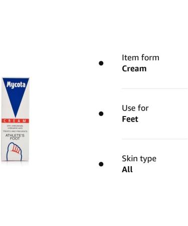 Mycota Athletes Foot Cream 25g - Fast-Acting Treatment (Pack of 1) - Buy Online on GoSupps.com