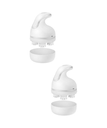 FRCOLOR 2 Pcs Head Massage Brush Scalp Massager Electric Head Massager Massager For The Head White Pet