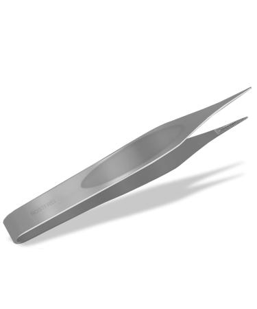 Splinter tweezers with notch stainless steel 9 cm