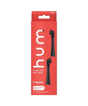 hum by Colgate Replacement Toothbrush Heads, Black - 2 Count