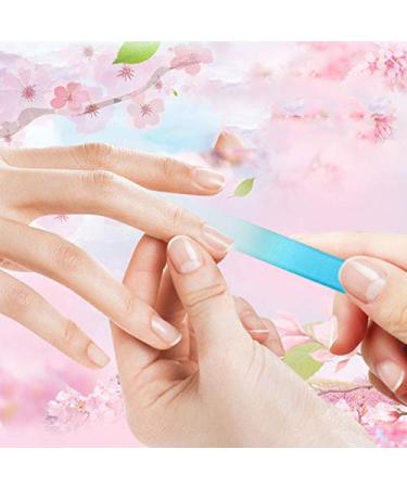12 Pack Glass Nail Files with Case - Double Sided Crystal Fingernail Files - Gentle Nail Care Manicure Set for Women and Girls - Multi-colored 12pcs - Buy Online on GoSupps.com