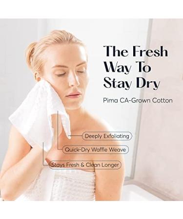Sutera Silverthread Wash Towels Set - Pack of 4 White 100% CA-Grown Cotton - Extra Absorbent & Quick Drying - Luxury Face Cloths 12x12 - Buy Online on GoSupps.com