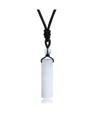 XIANNVXI Healing Crystal Necklace for Men Women Crystal Pendant Hexagonal Point Pendant Necklace Natural Gemstone Adjustable Rope Reiki Jewellery Necklace R - Clear Quartz