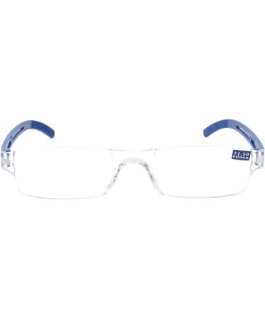 JOY Blue Frameless Reading Glasses +1.5 | Stylish Reading Aid for Men & Women - International Shipping Available - Buy Online on GoSupps.com