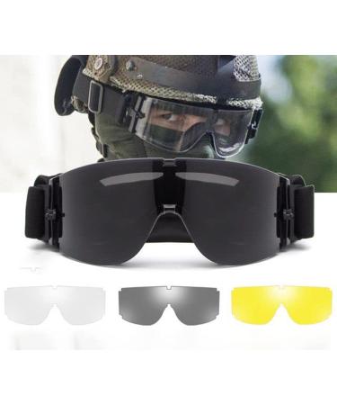 DoxiGlobal Airsoft Goggles Tactical Safety Goggles Anti Fog UV Glasses With 3 Color Lenses Eye Protection for Paintball Shooting Hunting Cycling Military