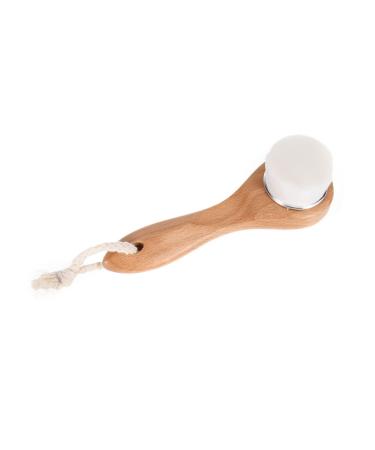 Didiseaon 1pc Skin Cleaning Scrub Brush Cleansing Brush Soft Bristle Brush Skin Cleanser Long Handle Facial Brush Cleaning Brush Facial Exfoliation Brush Wooden Beech The Face
