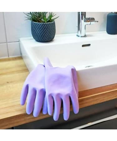 Buy Spontex Extra Comfort XL Household Gloves - Premium Cleaning Gloves with Soft Textile Lining 30 C Washable Purple - 1 Pair (Pack of 2) - Buy Online on GoSupps.com