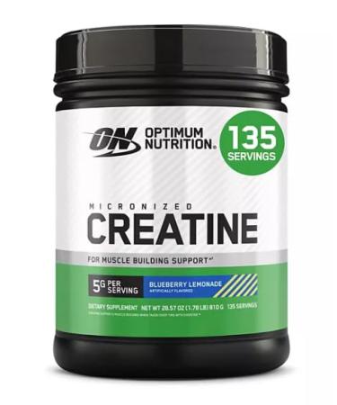 Optimum Micronized Creatine Monohydrate Powder Blueberry Lemonade Creatine 135 Servings 5 Grams Per Serving Muscle Support (810 Grams) 28.57 OZ