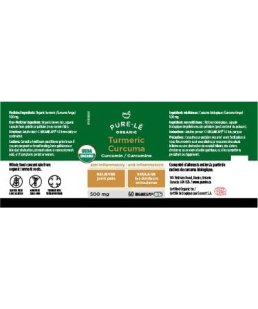 USDA Organic Turmeric (Curcumin) 60 Organicaps - Organic Anti-inflammatory Joint Health Support Supplement - Works Better than tablets Liquids or Teas - All Natural Plant Extract with No Side Effects - Ultra Premium Supplement - No Binders Nothing Artific - Buy Online on GoSupps.com