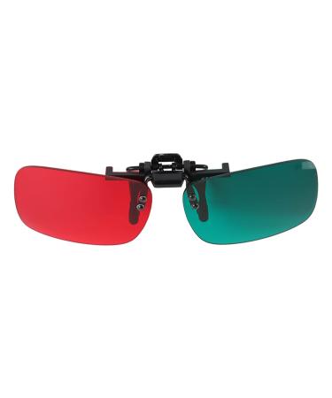 Red Green Color Blindness Clip-on Glasses Amblyopia Correction Glasses (left green right red) for Four Hole Lamp Filter