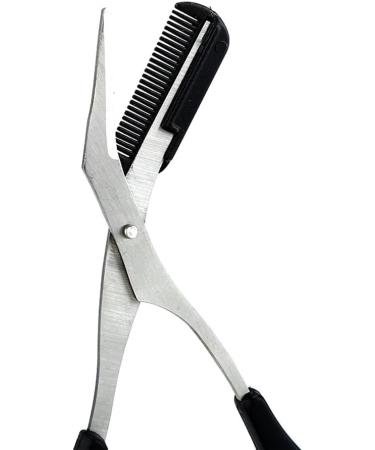 2 PCS Black Eyebrow Trimmer Scissor with Comb - Eye Shaping Cut Comb Scissors for Men and Women - Buy Online on GoSupps.com