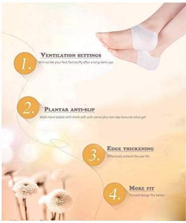 Silicone Gel Heel Protectors - 3 Pairs for Bone Spur, Plantar Fasciitis & Achilles Tendinitis Relief - Buy Online on GoSupps.com