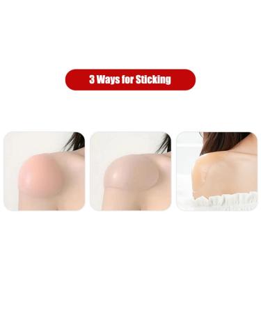 2 Pairs/4 PCS Silicone Shoulder Pads Invisible Shoulder Pads Anti-Slip Shoulder Push-Up Pads Shoulder Enhancer Adhesive Sticky Support Height Enhancer for Womens Clothing (Transparent +Skin) - Buy Online on GoSupps.com