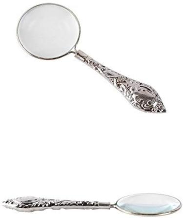 Glass Handheld 4 Times Reading Glass 45mm Metal Handle Children Students Loupe Good Times - Buy Online on GoSupps.com