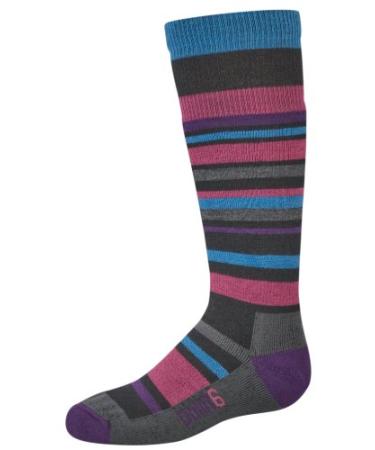 point6 Girl's Rumble Medium Over The Calf Socks Medium Black