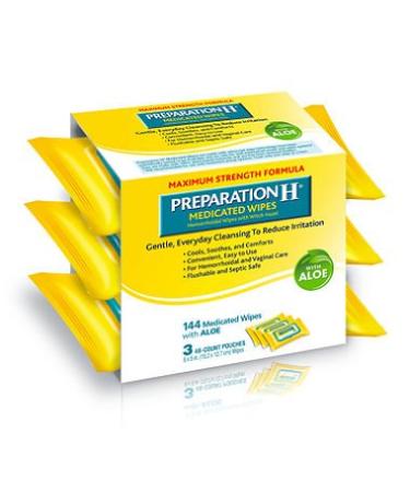 Preparation H Medicated Wipes with Aloe, 144 ct.