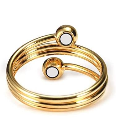 Spiral Design Gold Plated Magnetic Copper Rings | Adjustable Size | Trendy Gift for Ladies - Buy Online on GoSupps.com
