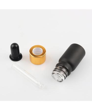 ZEOABSY 6 PiecesÂ 5mlÂ Empty Frosted Black/Gold Glass Dropper Bottles with Glass Pipette for Essence Essential Oil Elite Fluid Travel Cosmetics Storage Containers - Buy Online on GoSupps.com