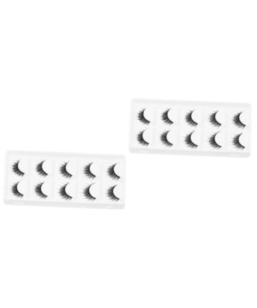 Angoily 10 Pairs Short False Eyelashes Natural Eyelashes Reusable Manmade Eyelashes Art Eyelashes Makeup Eyelash Thick Cross Eyelashes Fake Lashes Fake 6d Artificial