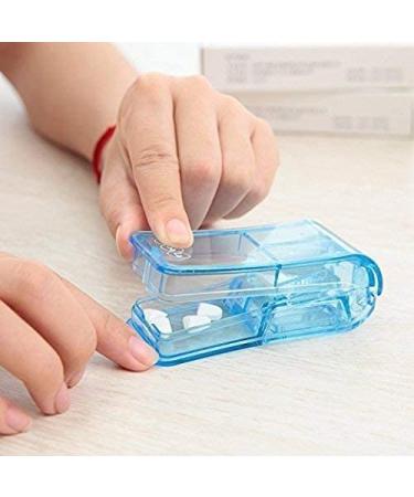 USA Designed Pill Cutter for Small or Large Pills - Crystal Acrylic Pill Box - Blue - Buy Online on GoSupps.com