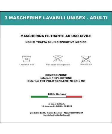 Mamajeans 3-Piece Mask Set - Water-Repellent Breathable Washable | Made in Italy | Unisex Sizes Slim & Large - Buy Online on GoSupps.com