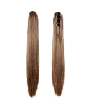 SEGO Ponytail Extension | Pfervie Hair Part Heat Resistant Top Hair Piece | Realistic White-Brown Smooth (21 / 53cm 140g) - Shop Internationally! - Buy Online on GoSupps.com