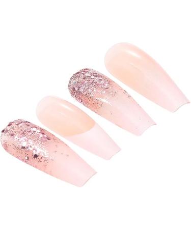 Coffin False Nails Natural Fake Nails French Press on Nails Ballerina Acrylic Stick on Nails 24pcs for Women and Girls (Color : Pink Size : Variety Pack) 1 count (Pack of 1) Pink - Buy Online on GoSupps.com