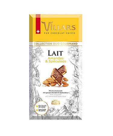 VILLARS - Milk Almond Speculoos Tablet 180G - Pack of 3
