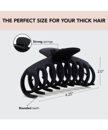 Oversized Black Claw Clip - Kitsch Recycled Plastic Hair Clip for Women | Large Claw Clip for Thick Hair | Jaw Clips for Girls - 1 Piece - Buy Online on GoSupps.com