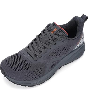 BRONAX Men's Wide Cushioned Supportive Road Running Shoes | Wide Toe Box | Rubber Outsole 11 Wide S71| Grey