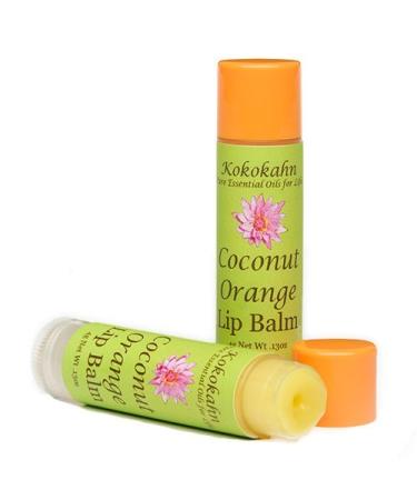 Coconut Orange Lip Balm with Coconut Oil and Orange Essential Oil