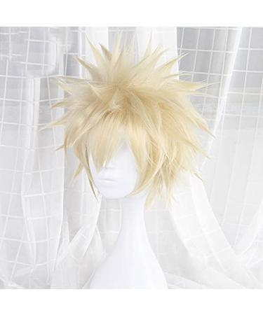 Wig for Anime Baku No Hero - Bakugou Katsuki Heat Resistant Blonde Cosplay Wig + Cap - Buy Online on GoSupps.com